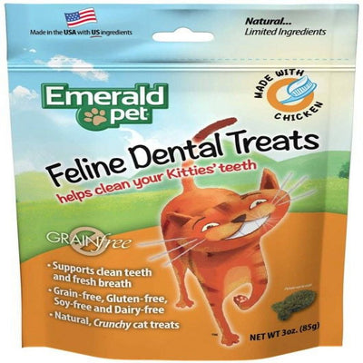 Emerald Pet Feline Dental Treats Chicken Flavor [Cat, Cat Treats] 3 Oz