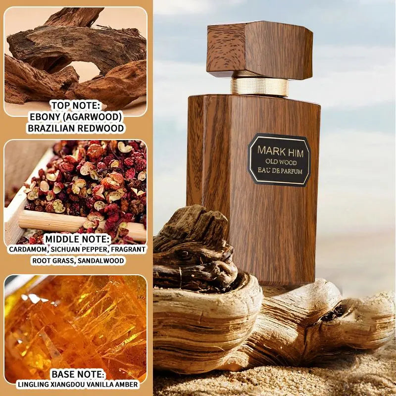 100Ml Men'S Fragrance, Long Lasting Aromatic Woody Fragrance Wooden Sandalwood Mist, Daily Use Perfume for Dating, Party, Birthday Gift