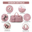 DAKIMOE Travel Duffle Bag for Women Men, Weekender Bags Carry on Gym Bag with Wet Pocket/Adjustable Strap/Shoe Compartment, Foldable Waterproof Overnight Tote Bag for Plane Sports Dance, Pink