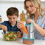 Ourokhome Cheese Grater with Handle, Stainless Steel Box Grater, 4 Side Kitchen Vegetable Shredder Slicer Zester with Container for Parmesan, Cabbage, Ginger, Lemon, Chocolate, Coconut (Teal Black)