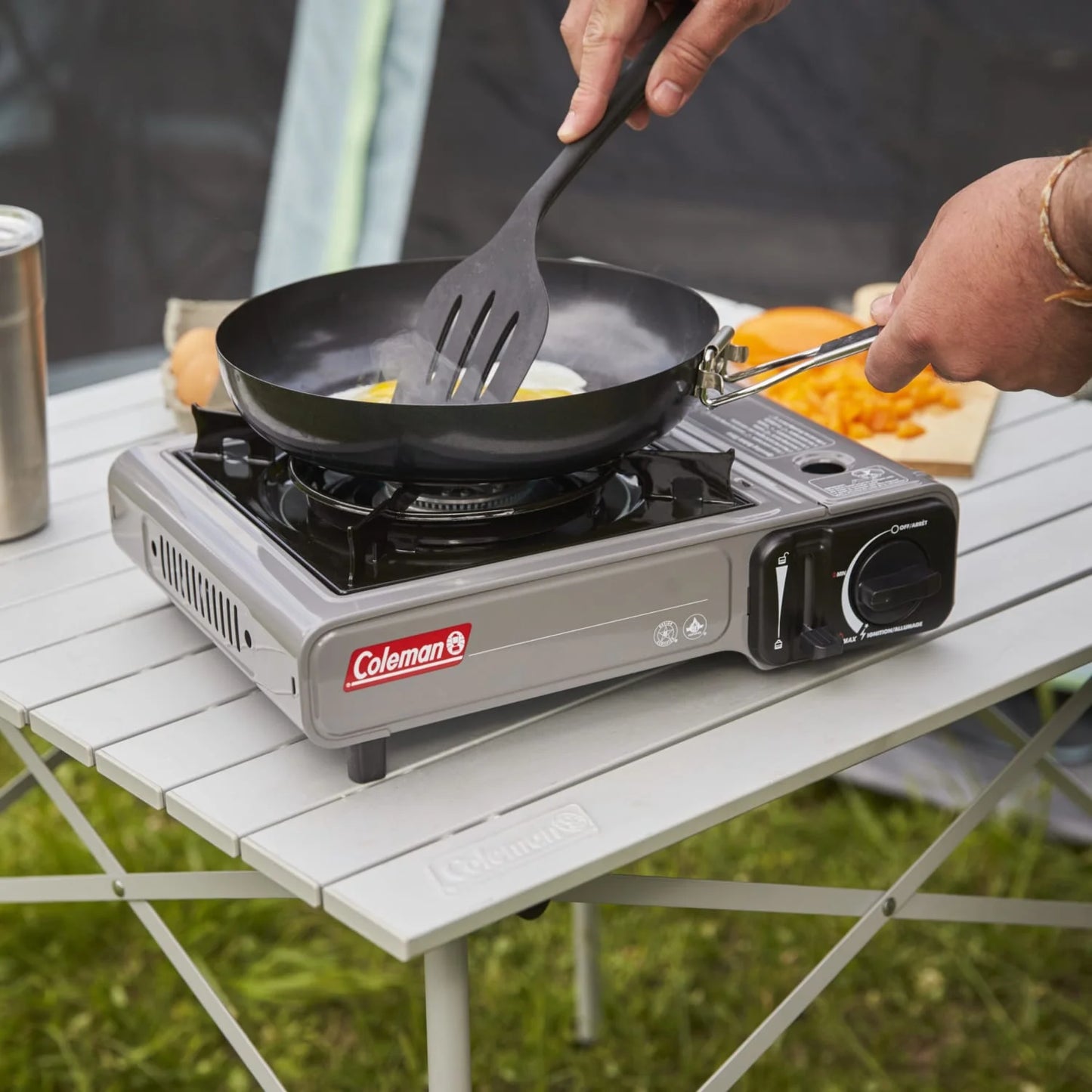 Coleman Tabletop Butane Gas Camping Stove, 1-Burner, Gray