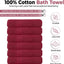 Pack of 6 Bath Towels 27 X 54 Inches, 100% Cotton, Larger & Lighter Weight, Quicker to Dry, Super Soft and Absorbent, Perfect for Bathroom (Burgundy, Pack of 6 (27''X54''))