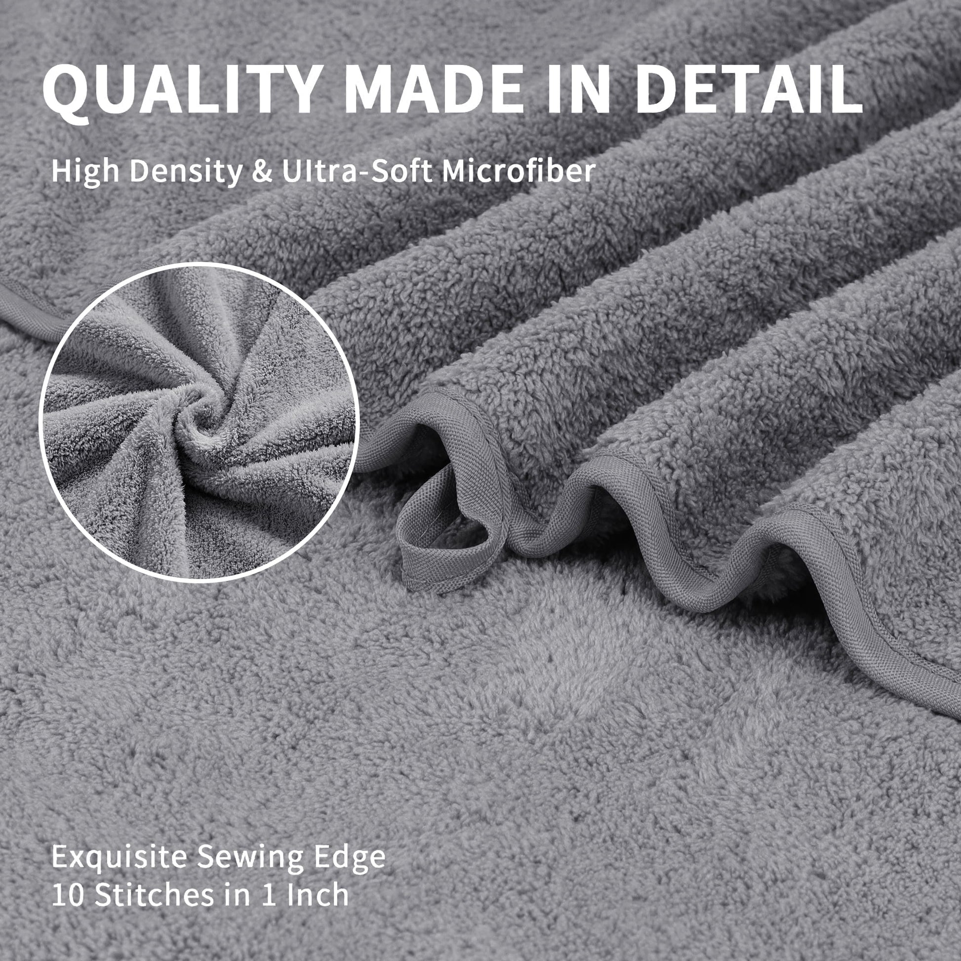 Jessy Home 4 Pack Oversized Bath Sheet Towels 700 GSM Ultra Soft Light Gray Bath Towel Set