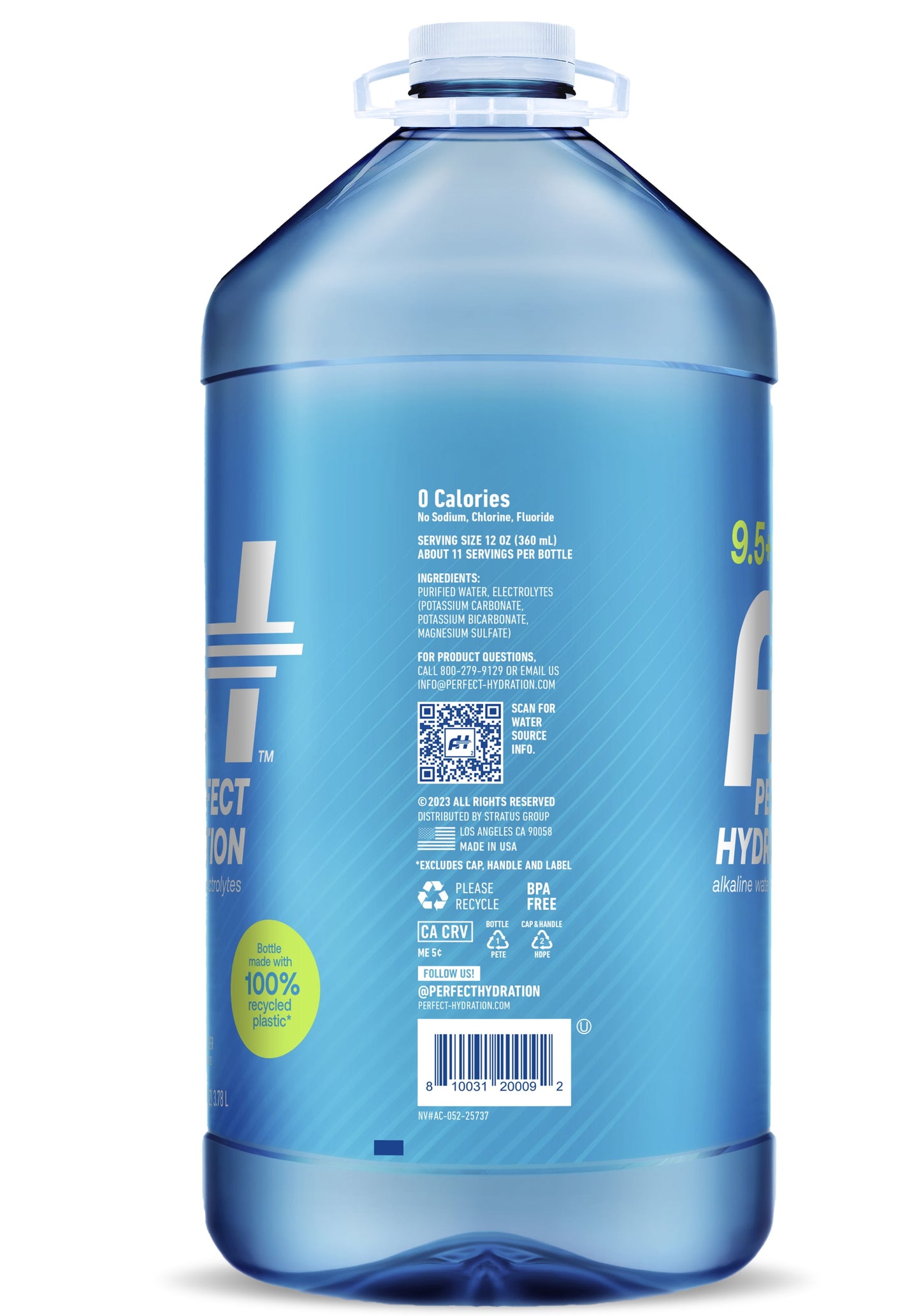 Perfect Hydration 9.5+ Ph Alkaline Drinking Water, Electrolyte Minerals for Taste, 8 Gallons