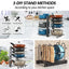 PHANCIR Pots and Pans Organizer Rack, 3 DIY Methods Adjustable 8-Tier Pot and Pan Rack, Metal Heavy Duty Organizer with Anti-Slip Silicone Pad for Cabinet Kitchen Organization Storage