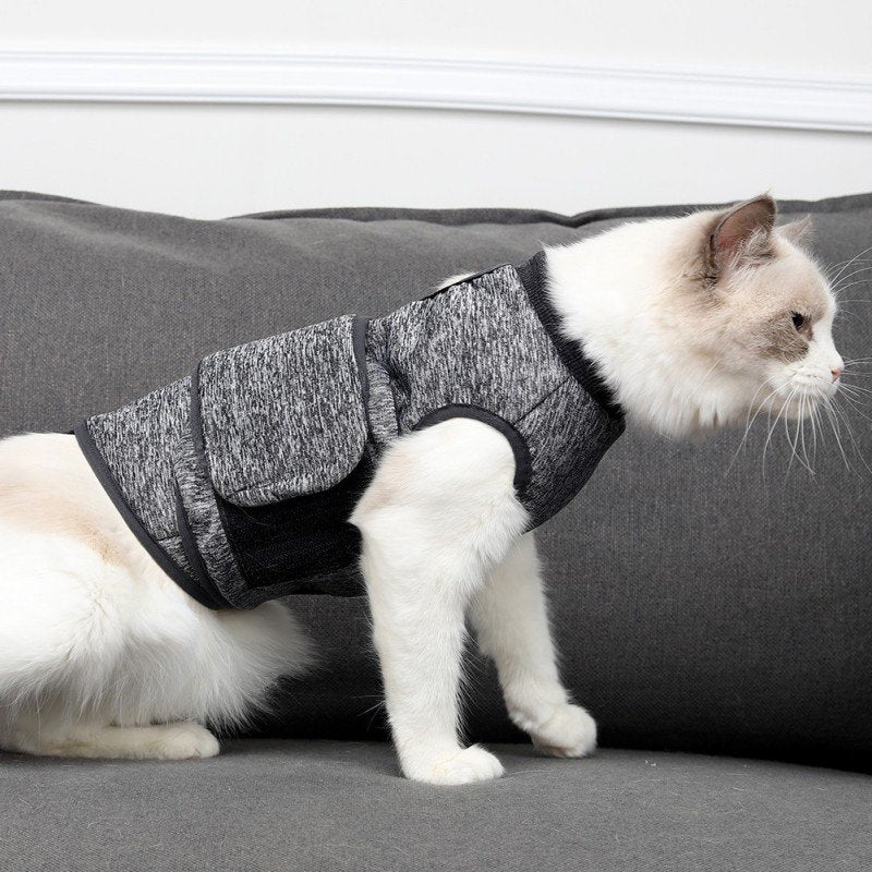 Pet Cat Clothes 2020 New High Quality Pet Clothing Cats Comfortable and Warm Gray Clothes Fast Delivery Products Gray M