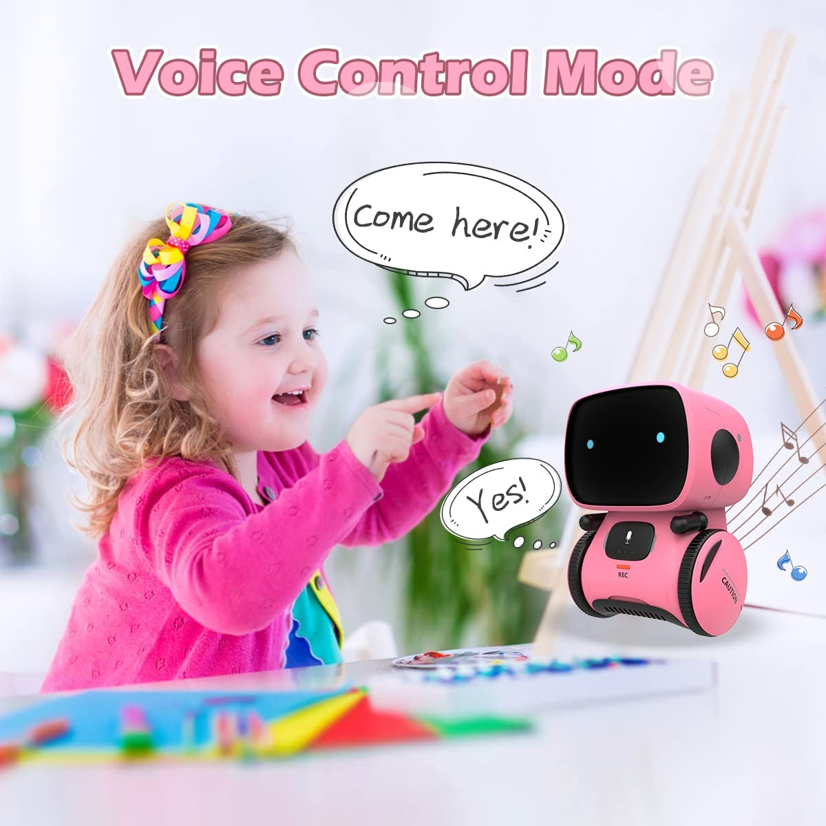 Kaekid Robots for Girls 3-5, Interactive Smart Robotic with Touch Sensor, Voice Control, Speech Recognition, Singing, Dancing, Repeating and Recording, Gift for Kids