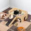 Upgraded Guinea Pig Castle, Sturdy Wooden Guinea Pig Hideout, Small Animal House Bed Hut Habitats with Stairs, Easy to Assemble for Hamsters Bunny Chinchillas Playing Hiding