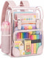 DAKIMOE Clear Backpack for School Stadium Bookbag Transparent Book Bag Large 17''