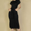 Tie Front Short Sleeve Side Slit Dress