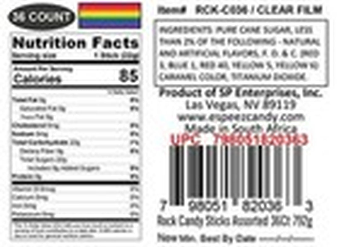 Extra Large Rock Candy Sticks - Candy Buffet - 36 Espeez Assorted Sticks - For