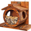 VASGOR Wood Squirrel Feeder, Squirrel Feeders for outside Winter, Wooden Chipmunk Feeder for Corn, Peanuts, Durable Box Easy to Fill with the Roof Can Be Opened