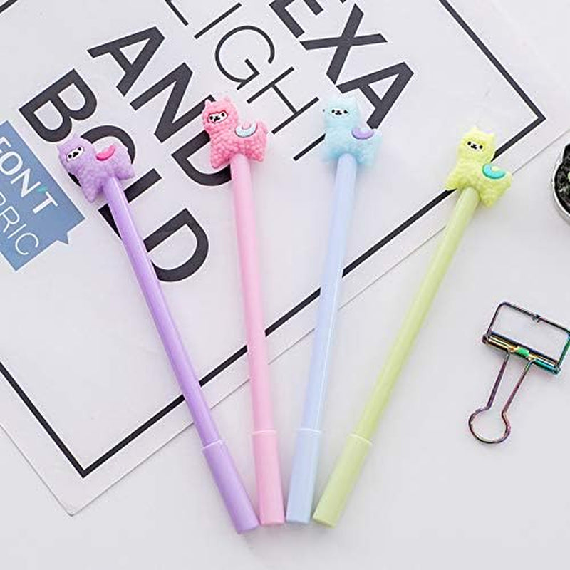 Chinshwehaw Cartoon Animal Alpaca Pens Sheep Camel Gel Pen Neutral Pens Cute Cartoon Gel Ink Pens Cartoon Animal Writing Pens 0.5 Mm Assorted Styles Pens Stationery 8Pack