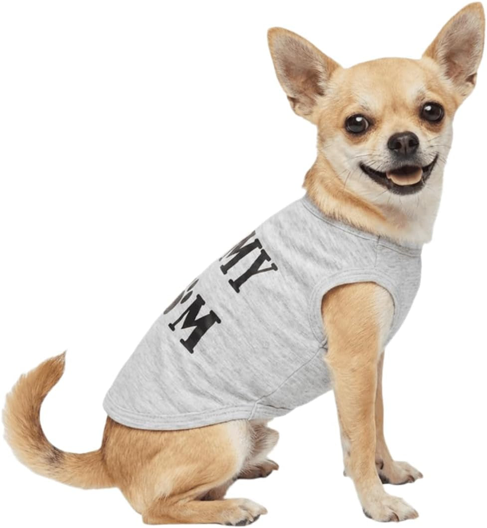 Droolingdog Dog Clothes Puppy Shirts I Love My Mom Dog T Shirt for Small Dogs, Small, Grey