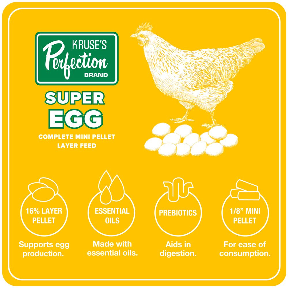 Kruse'S Perfection Brand Super Egg Poultry Feed, 40 Lb