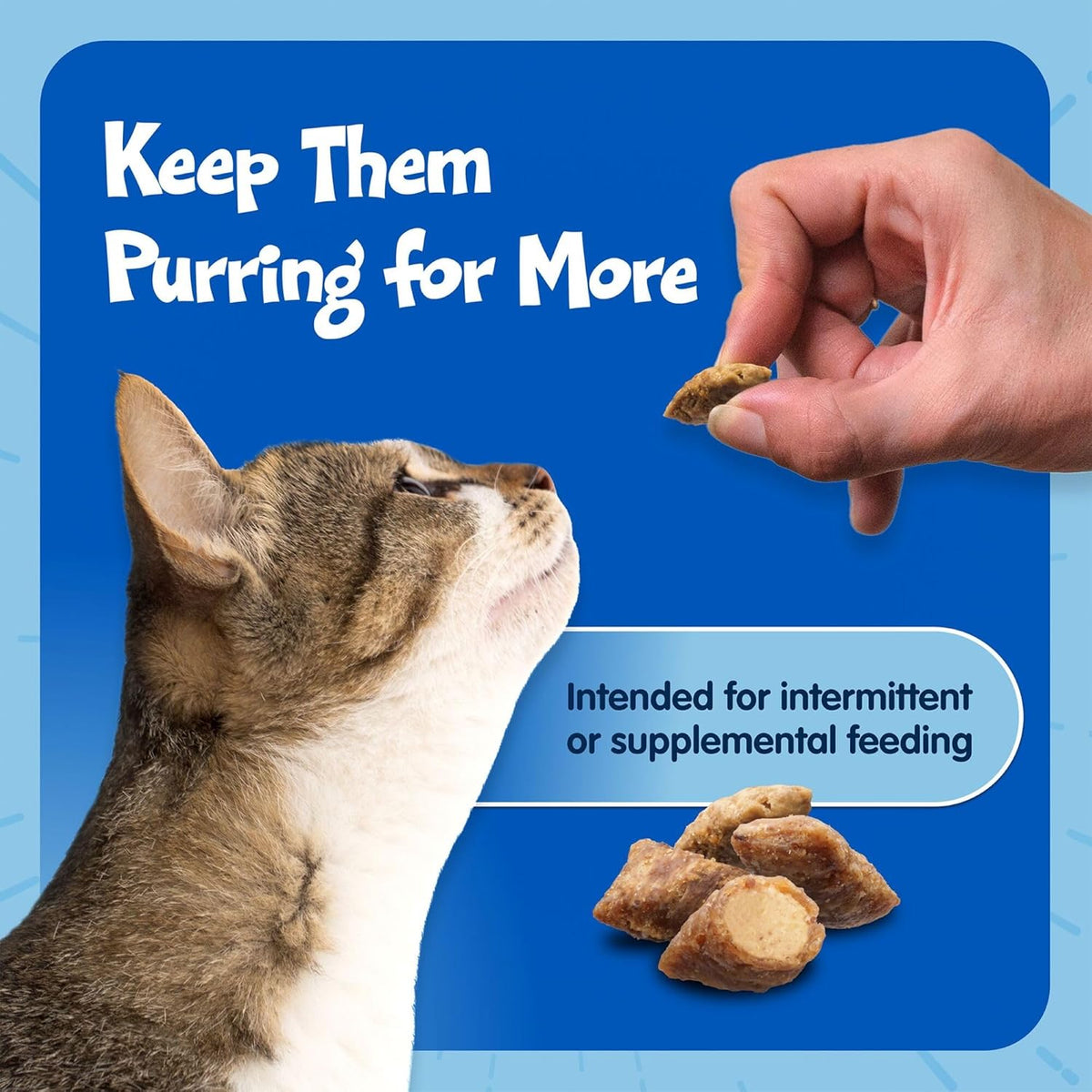 Blue Buffalo Bursts Crunchy & Creamy Cat Treats, Great for Training, Paw-Lickin' Chicken, 12-Oz. Tub (Pack of 4)