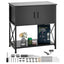 Aquarium Stand, 29 Gallon Fish Tank Stand, 28.7 X 16.5 X 30 in Steel and MDF Turtle Tank Stand, 242.5 Lbs Load Capacity, Reptile Tank Stand with Storage Cabinet and Embedded Power Panel, Black