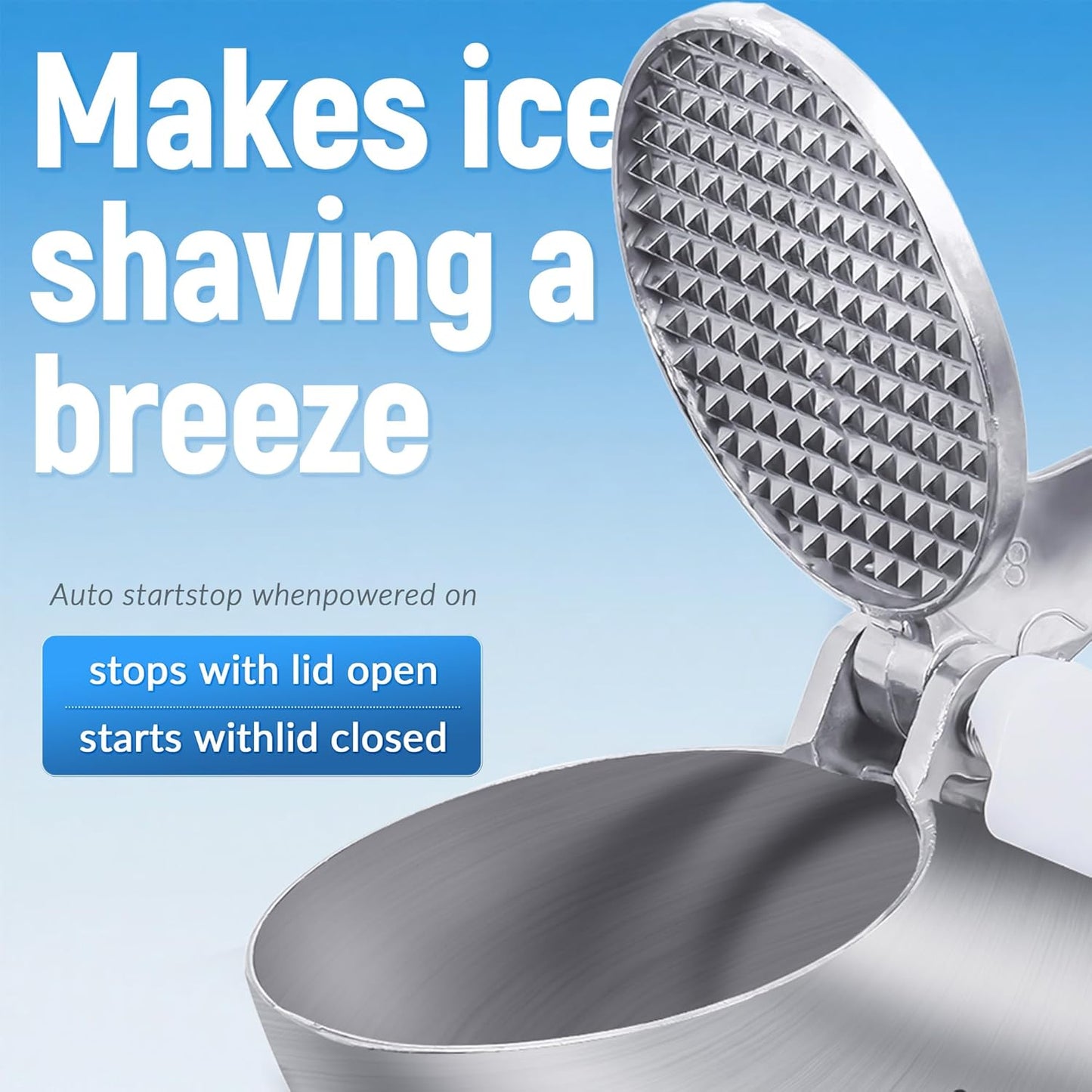 Shaved Ice Machine, Electric Ice Shaver Machine with Stainless Steel Blades, Powerful Snow Cone Machine for Home Kitchen, High Speed Shave Ice Machines for Slushies, Margaritas, Smoothies