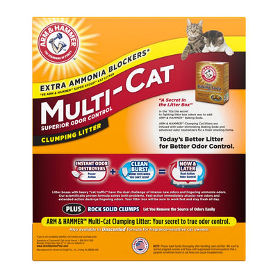 Arm & Hammer Multi-Cat Superior Odor Control with Clean Burst Clumping Cat Litter, 40 Lb