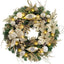 WANNA-CUL Pre-Lit 24 Inch Champagne Gold Christmas Wreath for Front Door