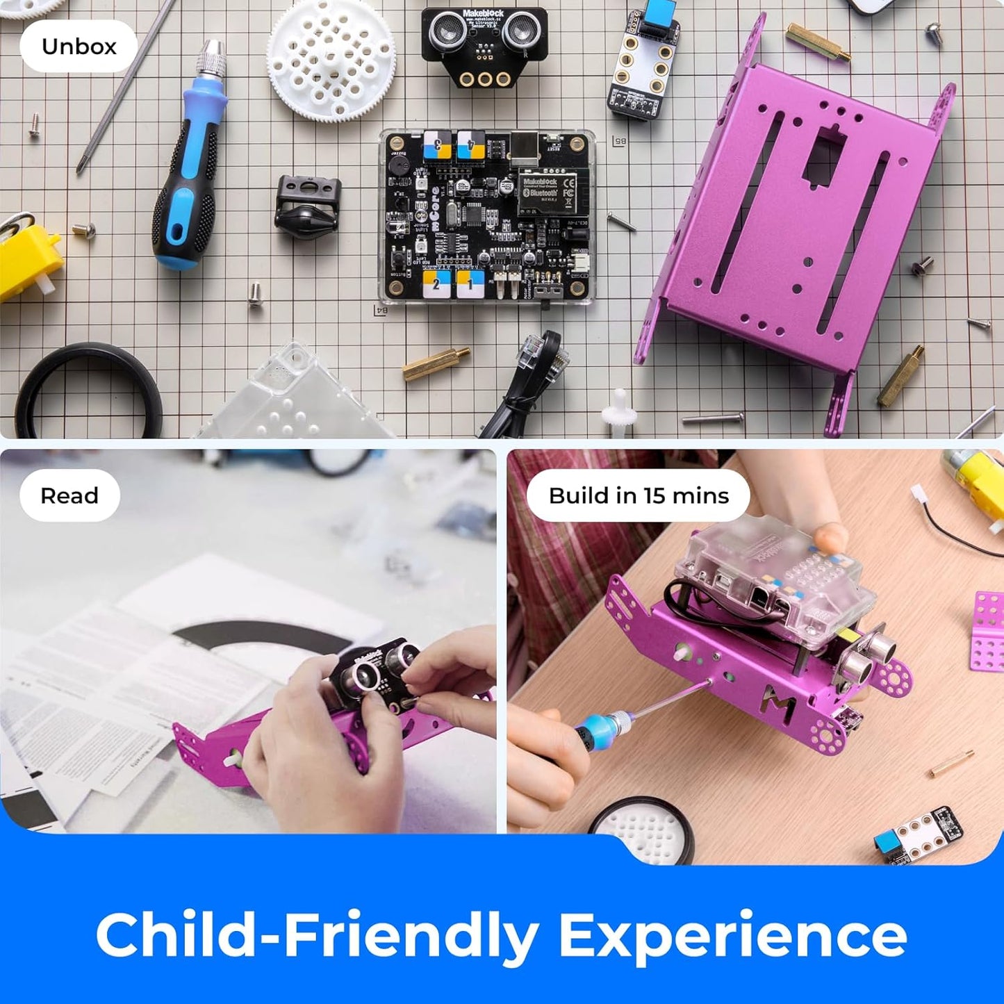 Makeblock Mbot Robot Kit, STEM Projects for Kids Ages 8-12 Learn to Code with Scratch Arduino, Robot Kit for Kids, Computer Programming for Beginners Gift for Boys and Girls 8 Pink