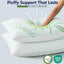 Memory Foam Pillows, Cooling Pillows Queen Size Set of 2 Adjustable Firm Bamboo Bed Pillows for Hot, Side, Back and Stomach Sleepers
