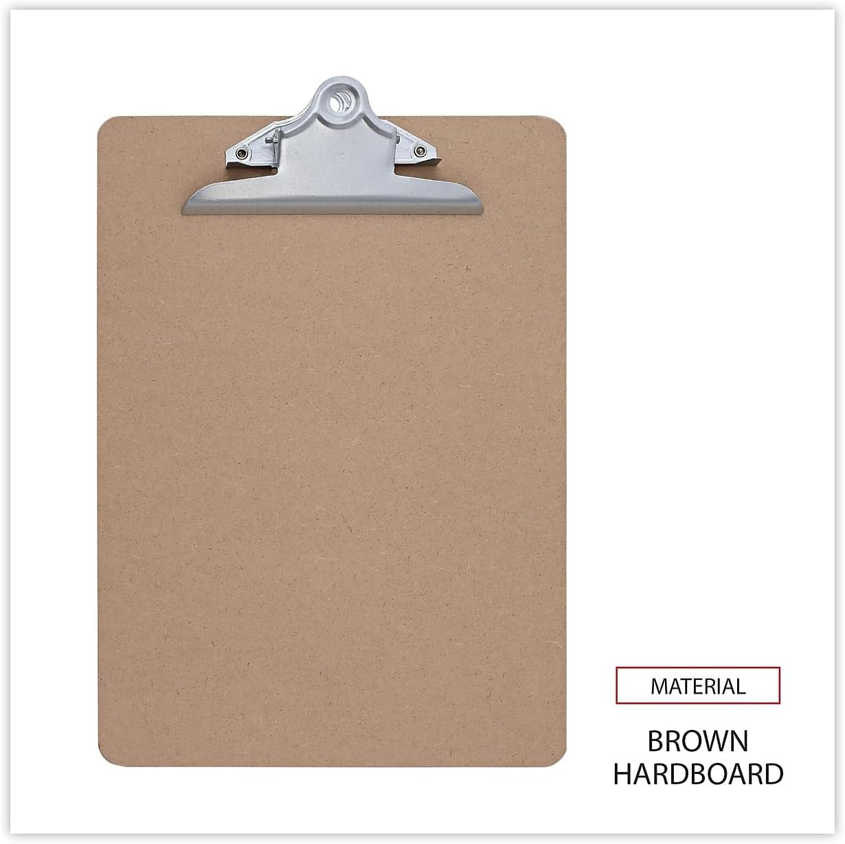 Universal 40304VP Hardboard Clipboard, 1-Inch Capacity, 8 1/2 X 11, Brown, 3/Pack (3401-06102)