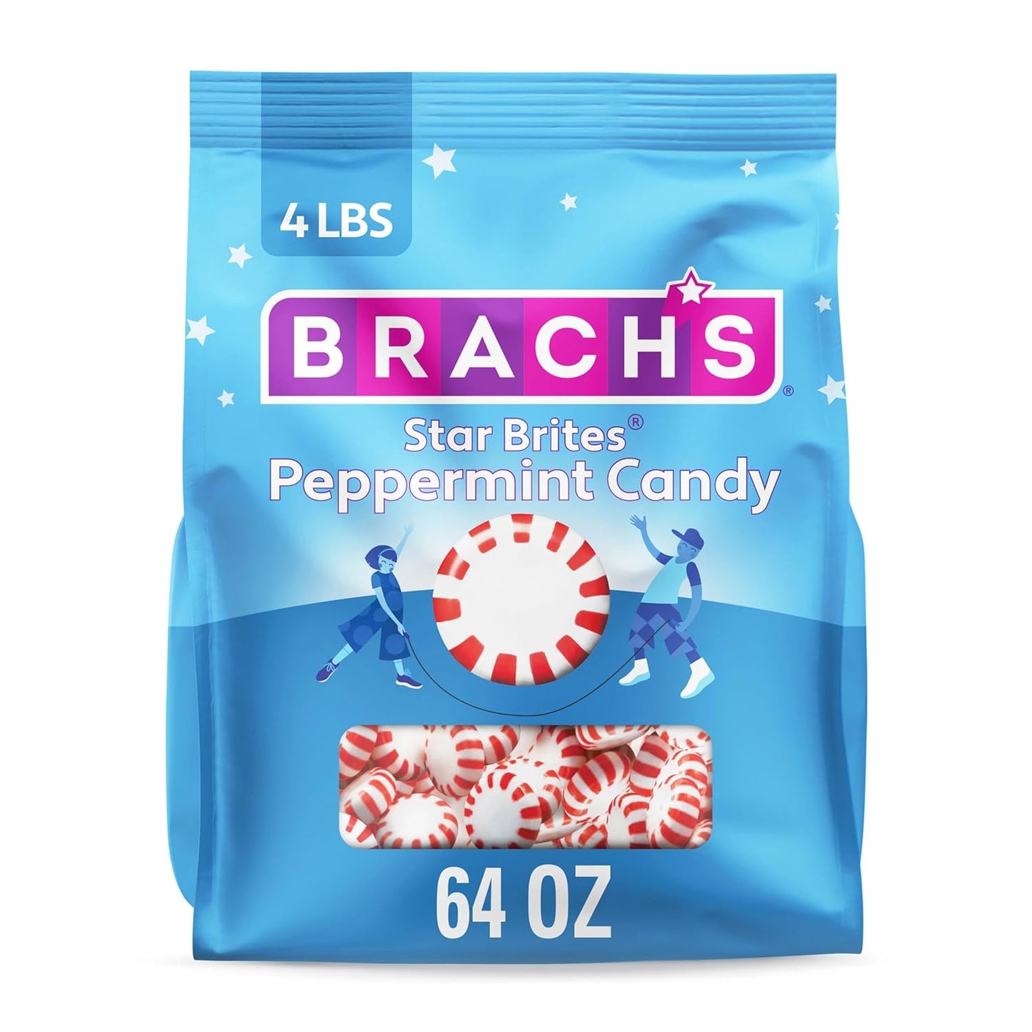 Brach'S Star Brites, Peppermint, Individually Wrapped, Made with Real Peppermint Oil, 64Oz, 360Ct