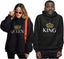 Tstars King & Queen Matching Couple Hoodie Set - His & Hers Pullover Hoodies - Valentine'S Day Gift for Couples