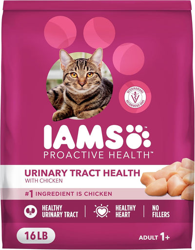 IAMS Proactive Health Dry Cat Food, Urinary Tract Health, Adult Cat Food Dry Recipe with Chicken, 16 Lb. Bag