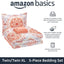 Amazon Basics Twin/Twin XL Lightweight Microfiber Comforter Bedding Set with Printed Sheets, 5-Piece Bed-In-A-Bag, Coral Medallion