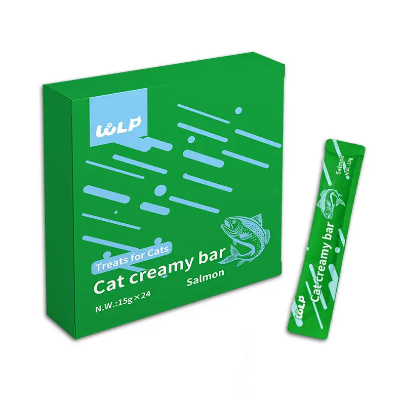 WLP : Cat Creamy Bar,Grain-Free, Lickable, Squeezable Creamy Cat Treat,15G Each Tubes,24 Tubes