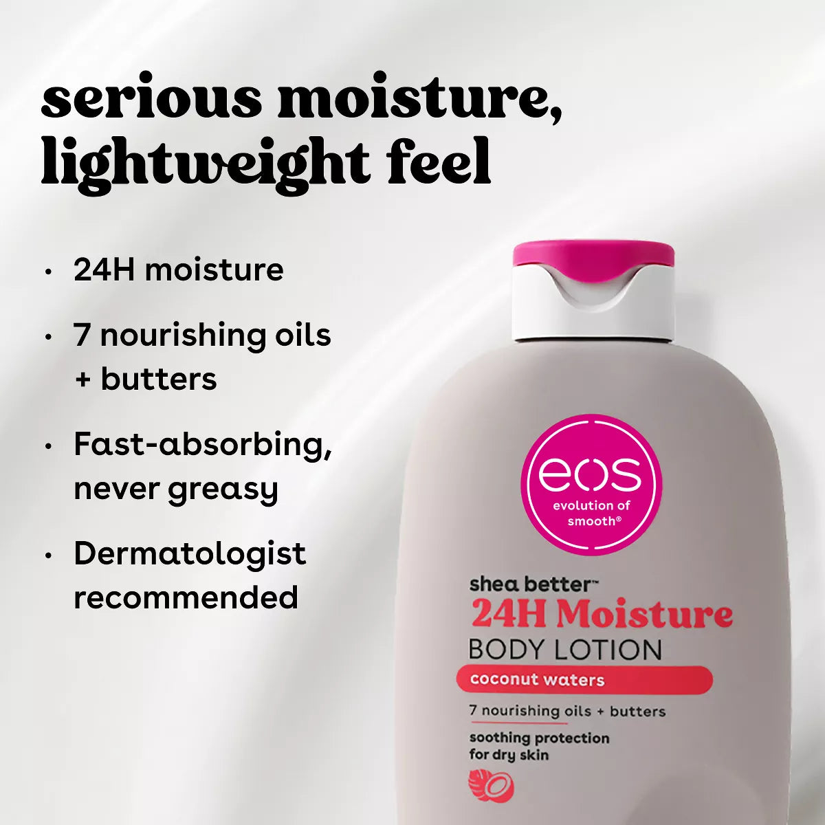 Eos Shea Better 24H Moisture Body Lotion - Coconut Waters - 16 Fl Oz: Hypoallergenic, Paraben-Free, Whole Body