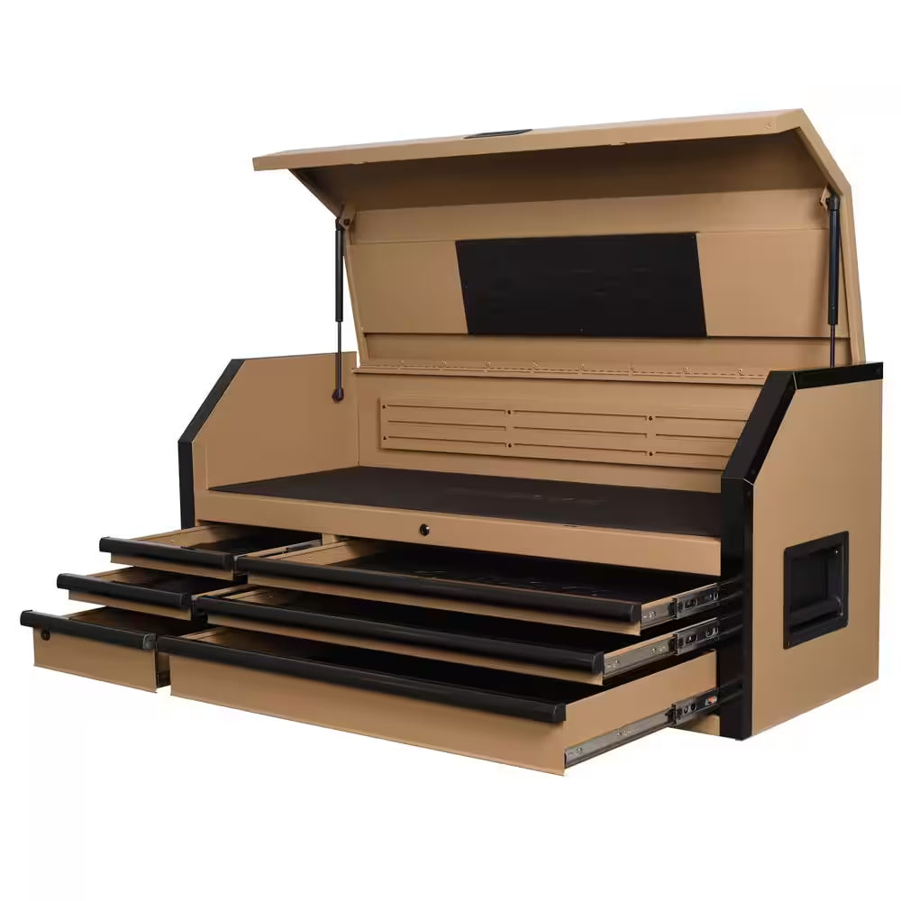 Heavy Duty 52 In. W 6-Drawer Matte Tan Top Tool Chest