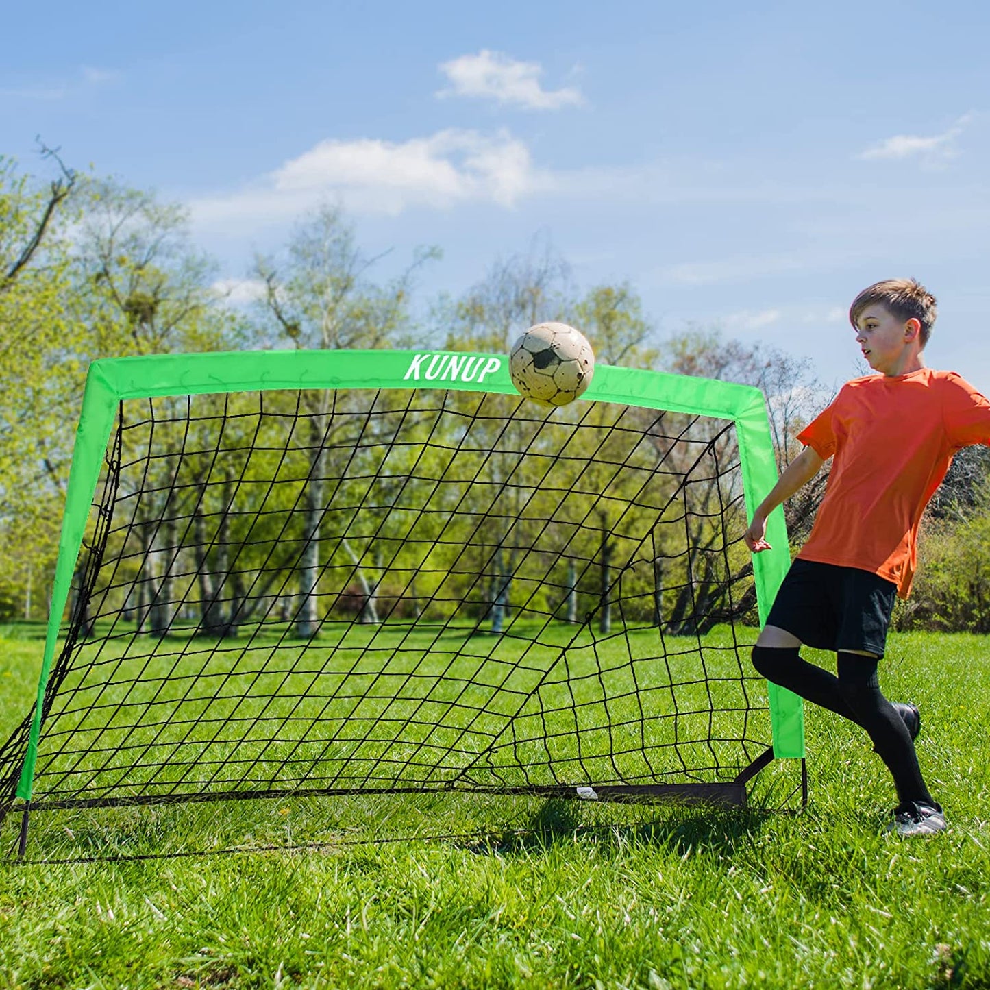 Kids Soccer Goal for Backyard, 6×4FT Easy Foldable Soccer Practice Net with Portable Carrying Bags for Toddler Youth Adult Soccer Training Equipment Outdoor Sports Game