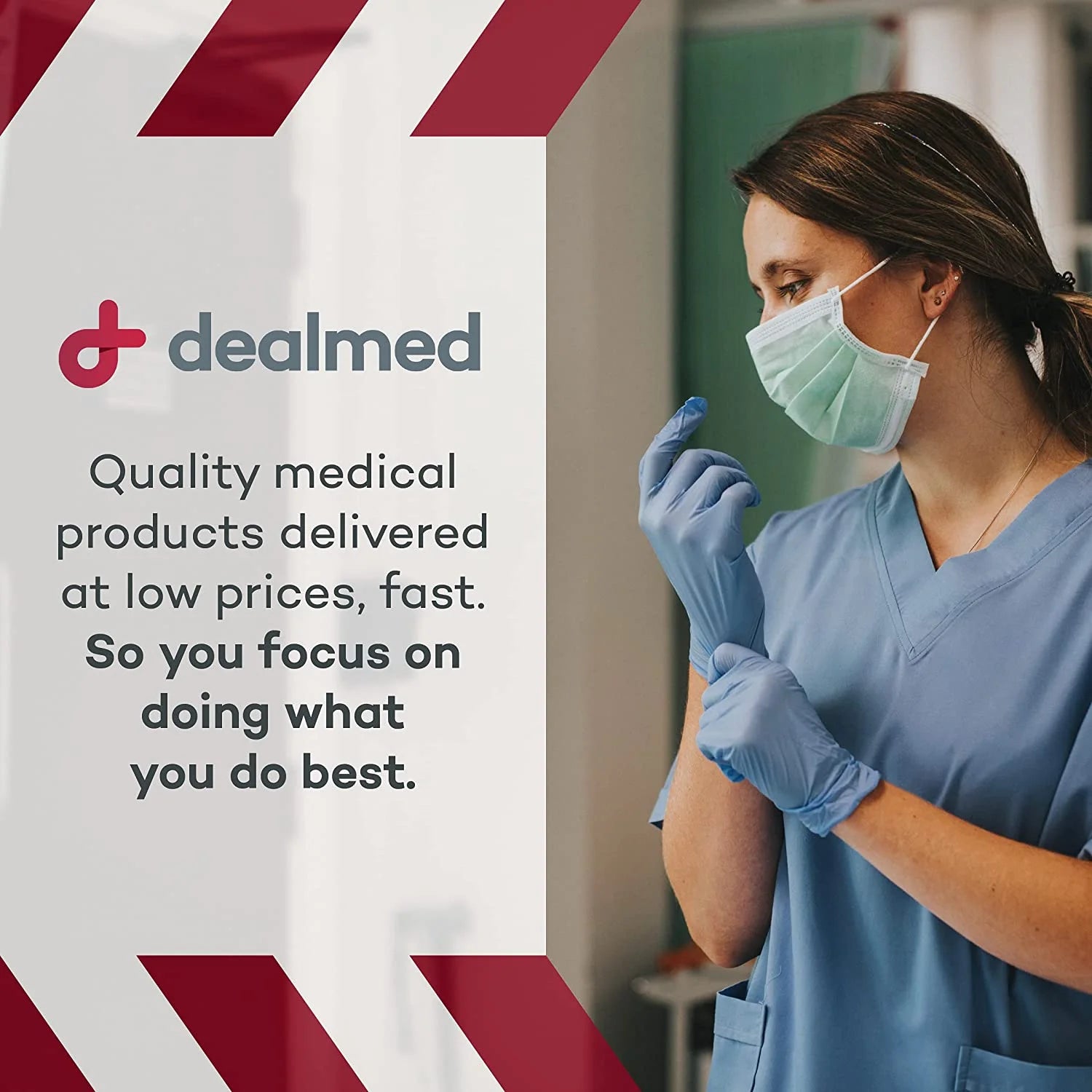 Dealmed Nitrile Medical Grade Exam Gloves, 3.0 Mm, Latex Free, Disposable Gloves for Hospitals, Law Enforcement, First Response, Blue (Small, 3000 Ct.)