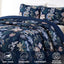 WONGS BEDDING Quilt Set Queen Size, Navy Blue Botanical Queen Bedspread Bedding Sets, 3 Pieces Floral Quilt with 2 Pillowcases,Soft Lightweight Microfiber Coverlet Set for All Season(96"X90")