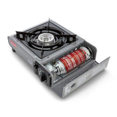 Coleman Tabletop Butane Gas Camping Stove, 1-Burner, Gray