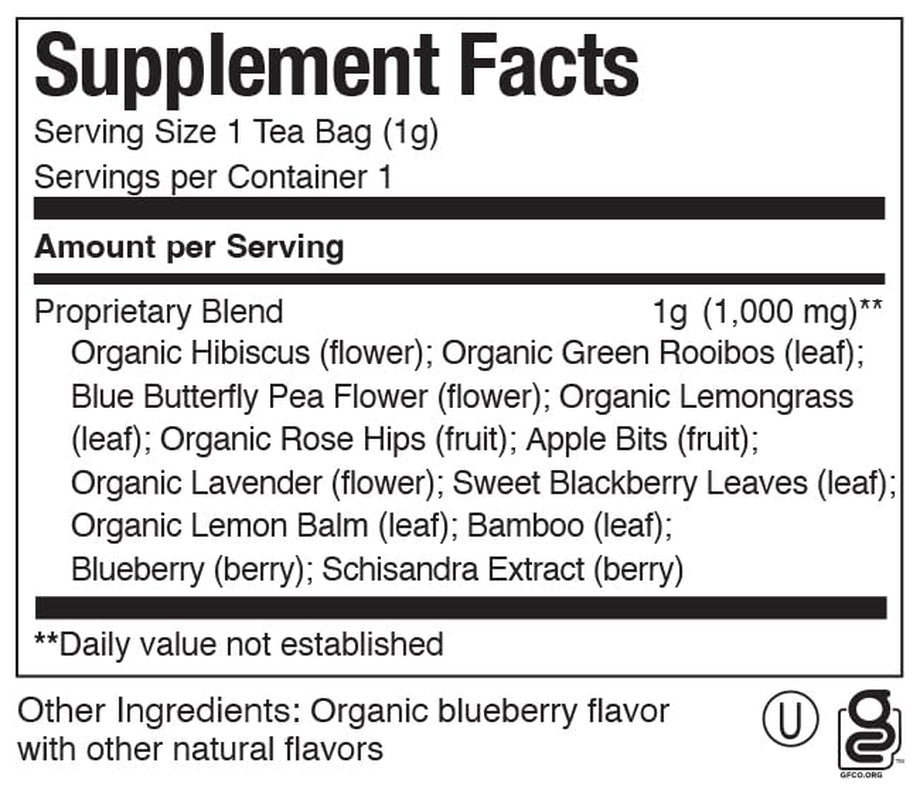 The Republic of Tea - Beautifying Botanicals® Daily Beauty Blueberry Lavender Herbal Tea Bags(36 Count)
