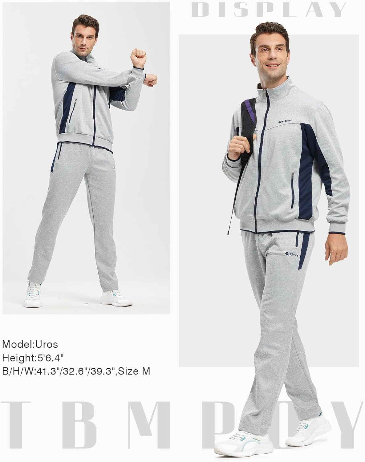 TBMPOY Men'S Tracksuits Sweatsuits for Men Sweat Track Suits 2 Piece Casual Athletic Jogging Warm up Full Zip Sets
