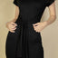 Tie Front Short Sleeve Side Slit Dress