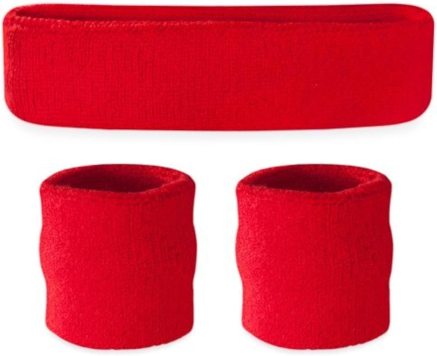 Suddora Sweatbands Set, Moisture Wicking 2 Wristbands and 1 Headband, Breathable Terry Cloth Athletic Bands for Basketball, Tennis, Yoga, Gym, Sweat Bands for Costumes and Cosplay