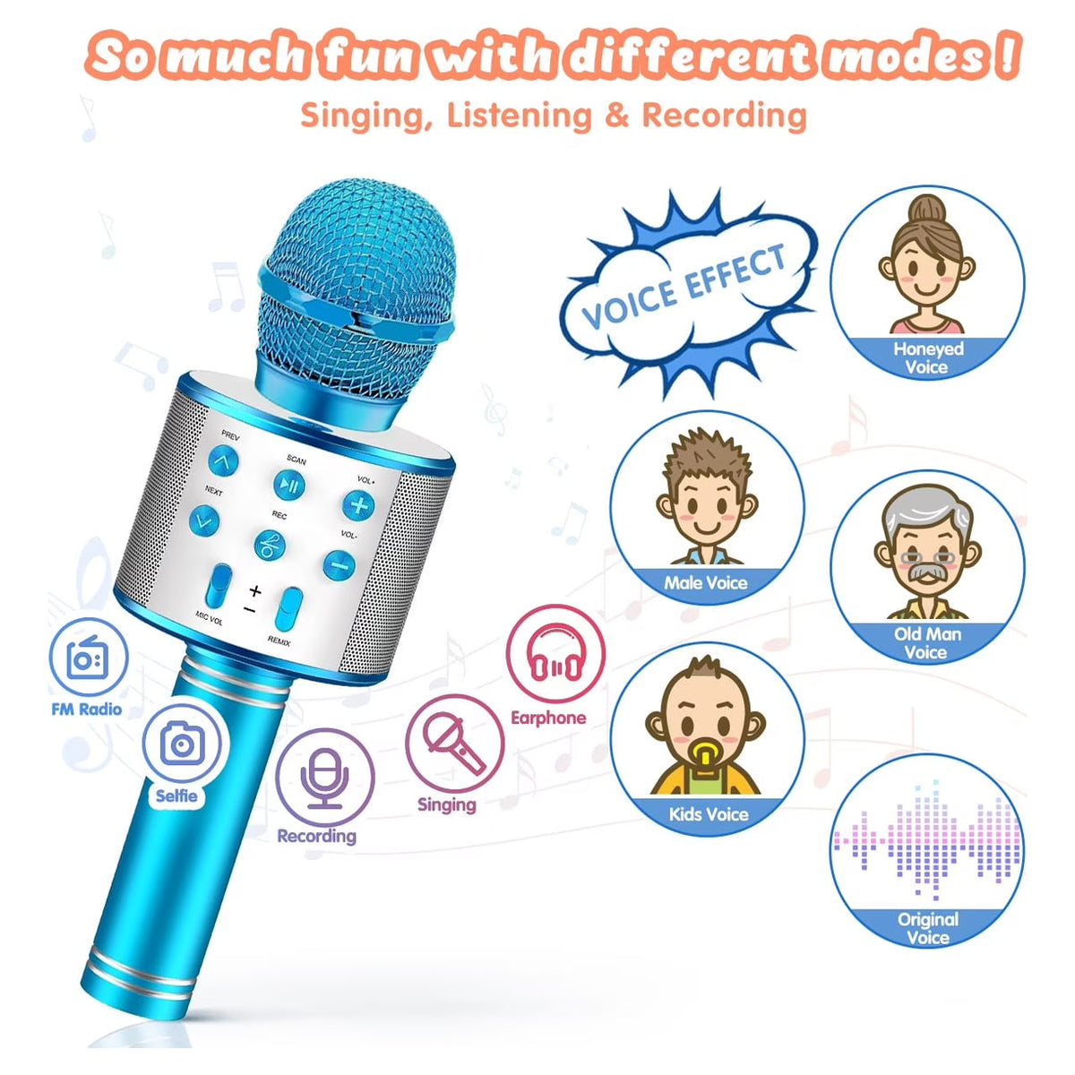 ATOPDREAM Karaoke Microphone for Kids, Toys for 3-12 Year Old Girls, Kids Microphone Girls Toys Bluetooth Microphone Birthday Gifts for 3 4 5 6 7 8 Years Old Girls Boys