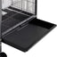 Yaheetech 40" H Wrought Iron Bird Cage with Open-Top Design & Rolling Stand Black
