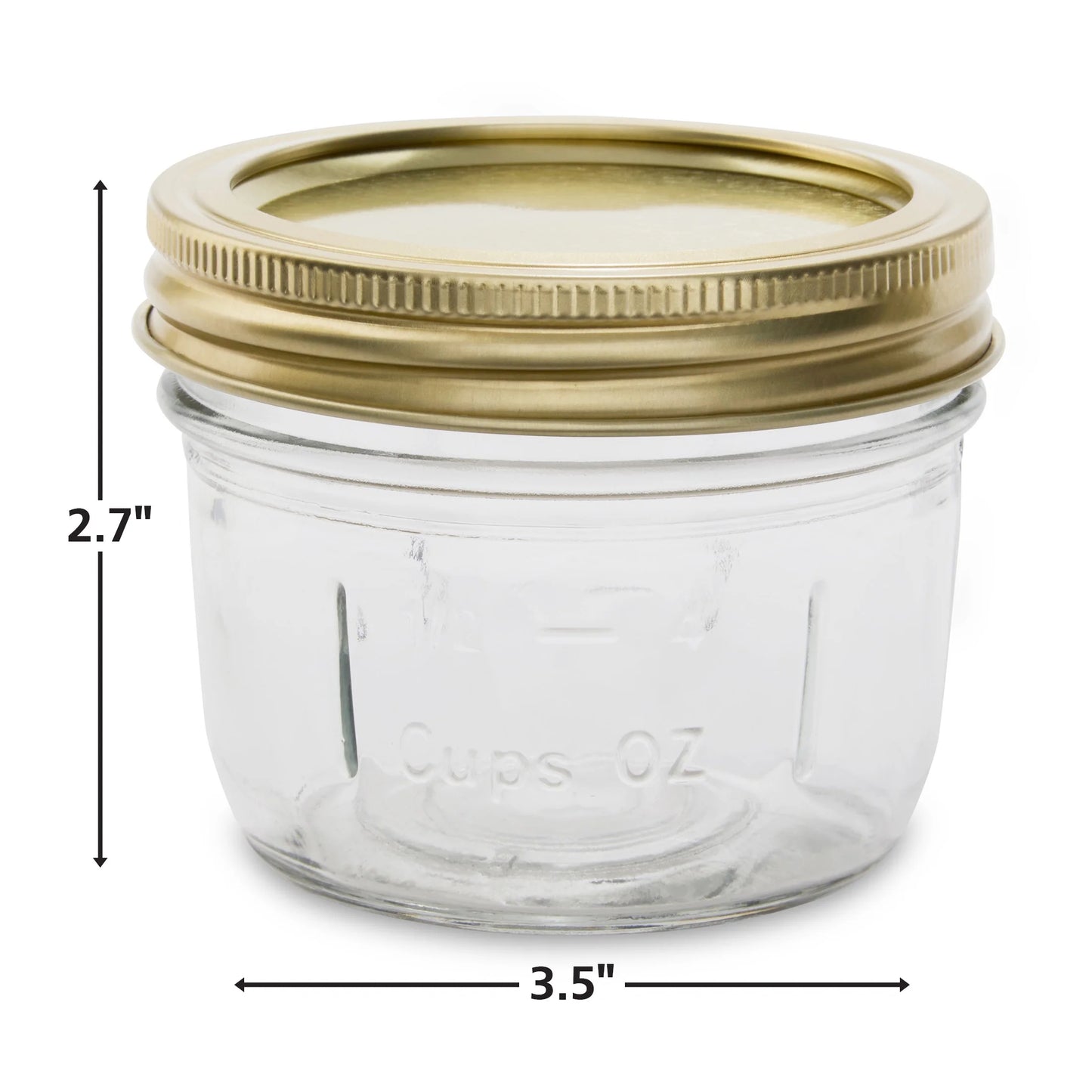(2 Pack) Mainstays 8 Oz Mason Jars, Wide Mouth Half Pint Canning Jars with Lids and Rings, 12-Pack Small Glass Jars for Home Canning and Meal Prep
