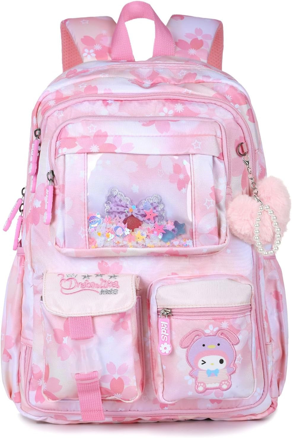 GOKTOW Girls Backpack School Bag for Students Kids Book Bag with Multiple Pockets Splash-Proof Children'S Backpack