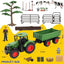 Peagprav Farm Animal Tractor Toys Playset-16.5 Inches Tractor with Trailer Fence,Farmer,Tree,Cow,Farm Toy Set for Boys Girls Kids Toddlers Age 3-7 Years Old