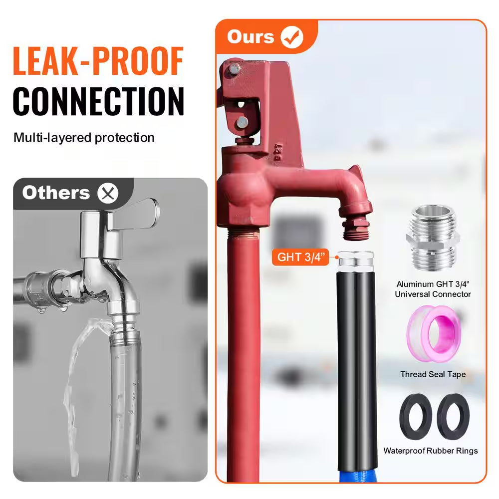 100 Ft. Heated Water Hose for RV -45℉ Antifreeze Heated Drinking Water Hose