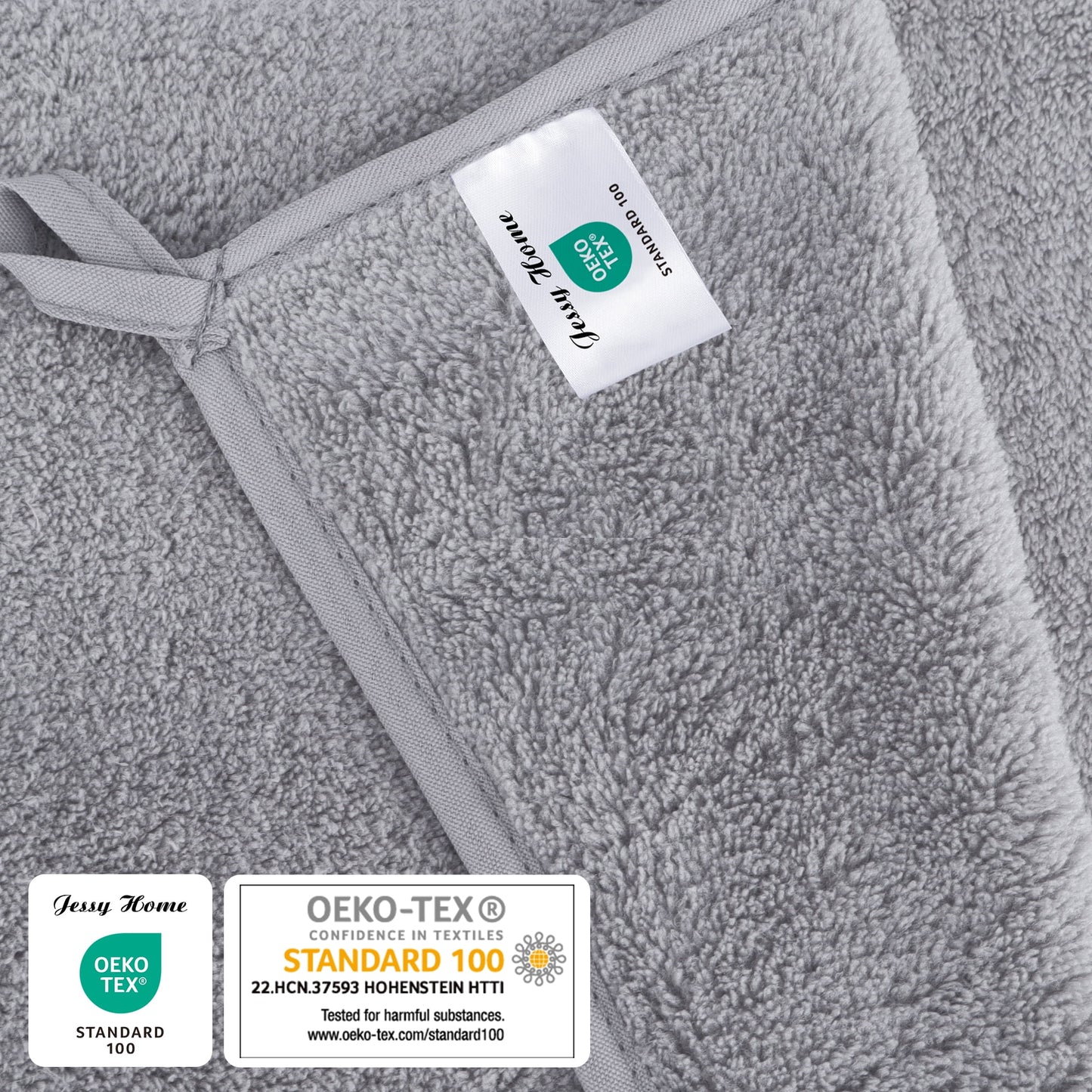 Jessy Home 4 Pack Oversized Bath Sheet Towels 700 GSM Ultra Soft Light Gray Bath Towel Set