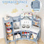 Arlopu Kids Corner Play Kitchen, Ultimate Interactive Wooden Kitchen Playset with Lights & Sounds, Cooking Toy Set with Stove, Range Hood, Sink, Faucet, Ice Maker & Washing Machine